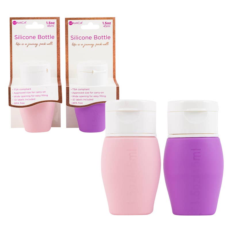 Deluxe Import Trading - Wholesale Travel Container - Miamica 1.5oz Travel Silicone Bottle0
