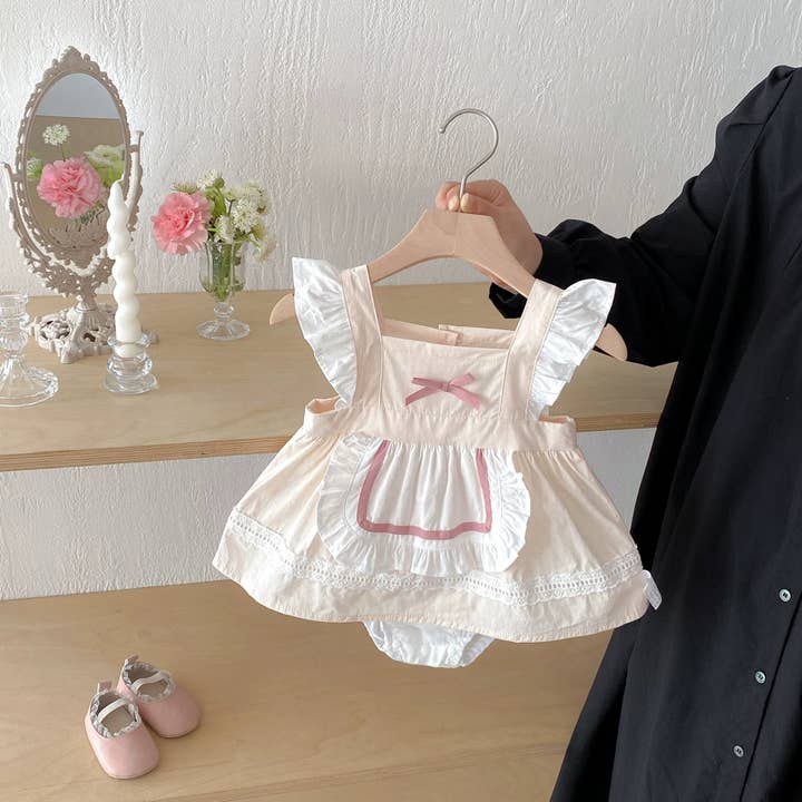 Vestido de Verão para Bebé Menina com Remendos de Cor Sem Mangas e Alças por atacado de MyKids-USA®