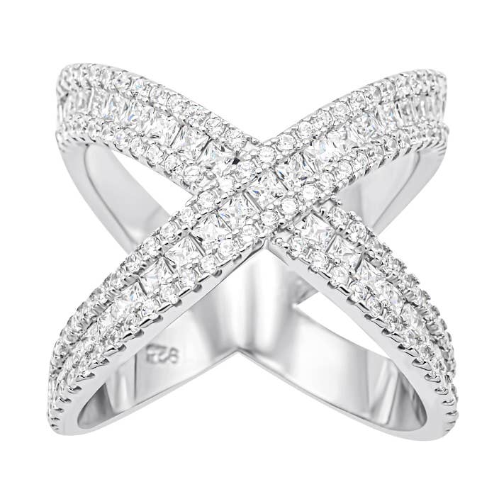PMH MODA - Wholesale Multi-Stone Ring - Scartlett Cross silver ring0