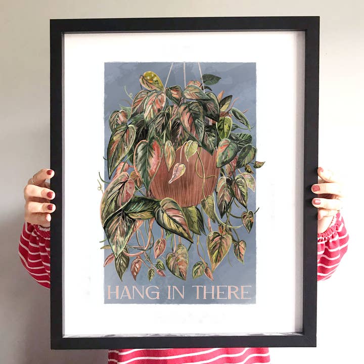 Hang in There Trailing House Plant Art Print / Greeting Card for wholesale by Where The Wildlings Roam