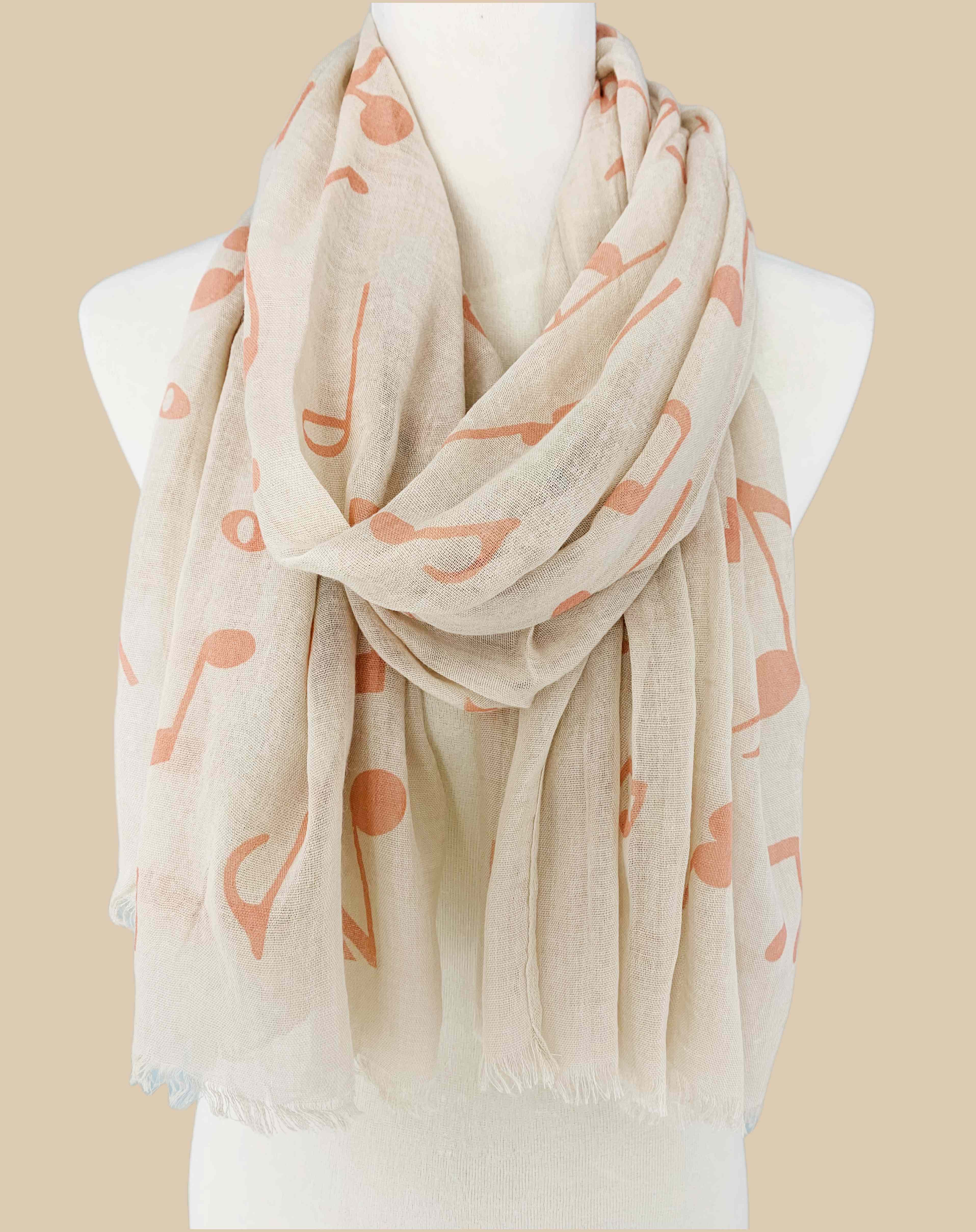 JC Sunny Fashion - Wholesale Scarf - Women's - 7 Colors--Music Notes Scarf3