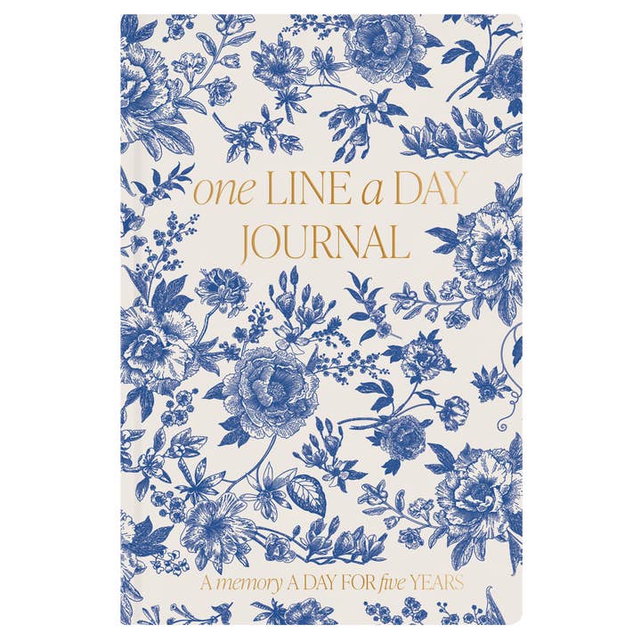 Sweet Water Decor - Wholesale Journal/Diary - Blue Delft One Line A Day Fabric Journal - Stationery