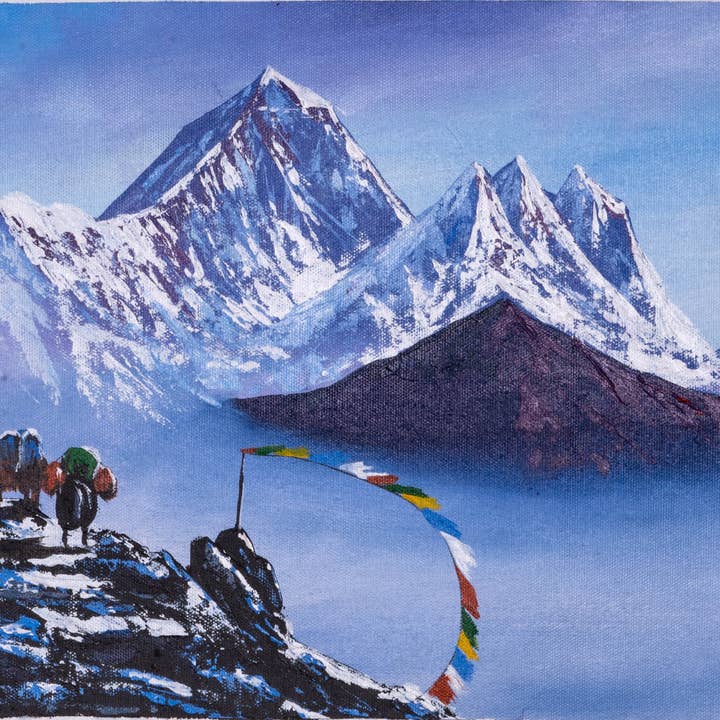 Himalayas Shop - Venta al por mayor Pintura/dibujo - Pintura al óleo de la vista frontal del monte Everest