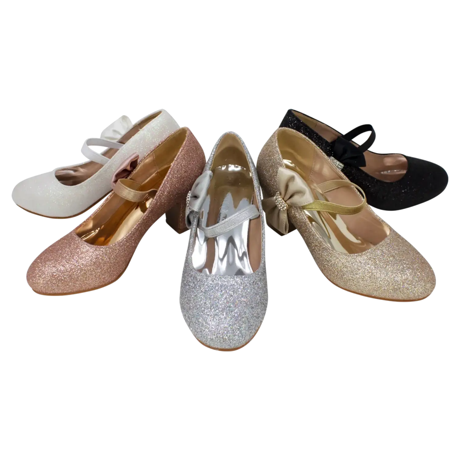 Rentoes – Großhandel Elegante Schuhe – Kinder – Glitzernder Bogenschuh für Kinder mit Absatz BM8986717