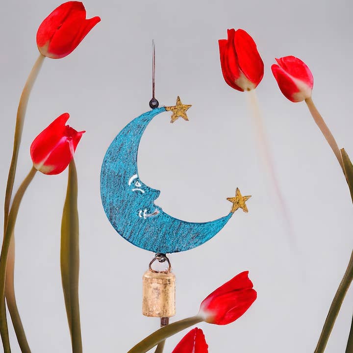 Moon Wind Chime Bell Celestial Mobile Garden recycle eco US voor wholesale door Whimsies