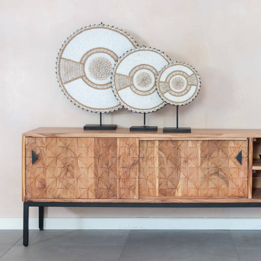 EARTHWARE – Objeto de mesa decorativo por atacado – Decoração de concha em S branco Lulu1