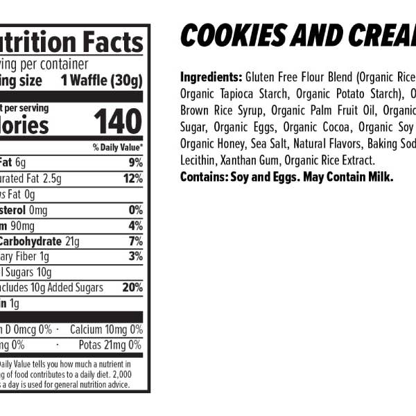One Bay Distribution - Wholesale Snack Bar - Honey Stinger Energy Waffles, 12 Pack, Cookies & Cream (GF)