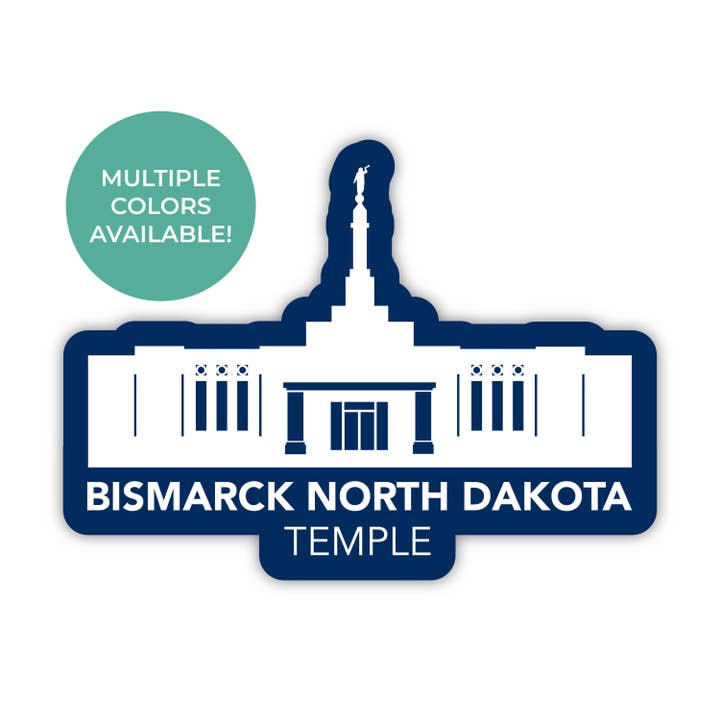 Adesivo con tempio di Bismarck, North Dakota per la vendita all'ingrosso da parte di JasmineTreeDesign