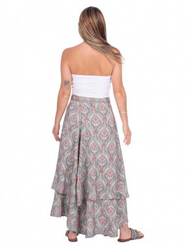 vert clair Jupe longue imprimée modèle Malaga en vente sur Faire2