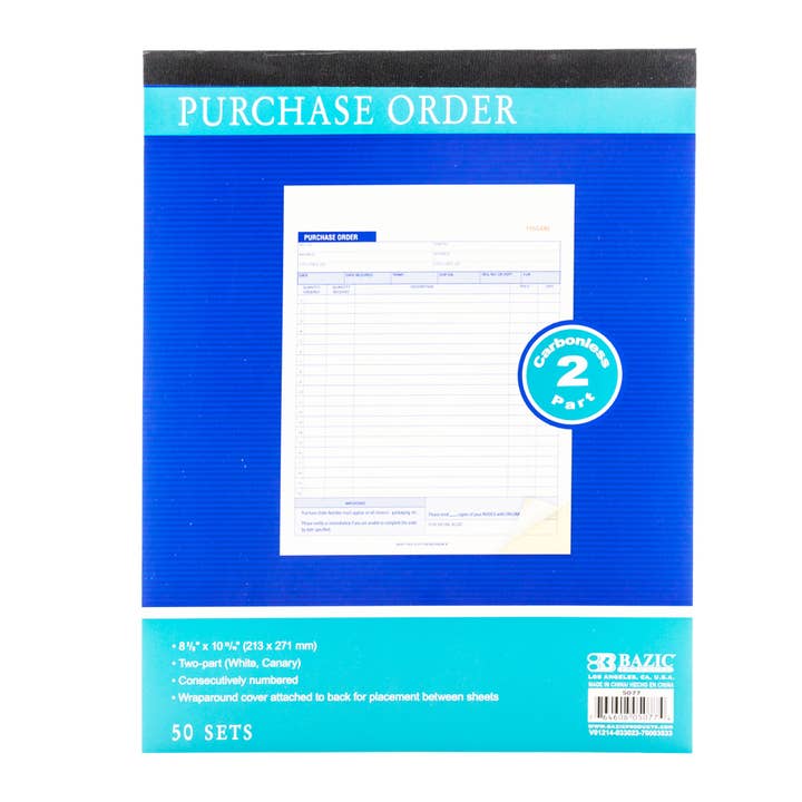 Purchase Order Book 2-Part Carbonless (50 Sets) for wholesale by BAZIC Products