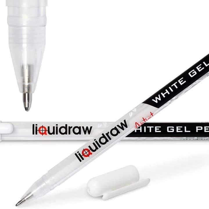Liquidraw – wholesale Pen – Liquidraw White Gel Pens For Art, Black Paper 0.8mm Fine Point Gel Pen For Artists, Highlights, Drawing, Writing & Sketching Designs