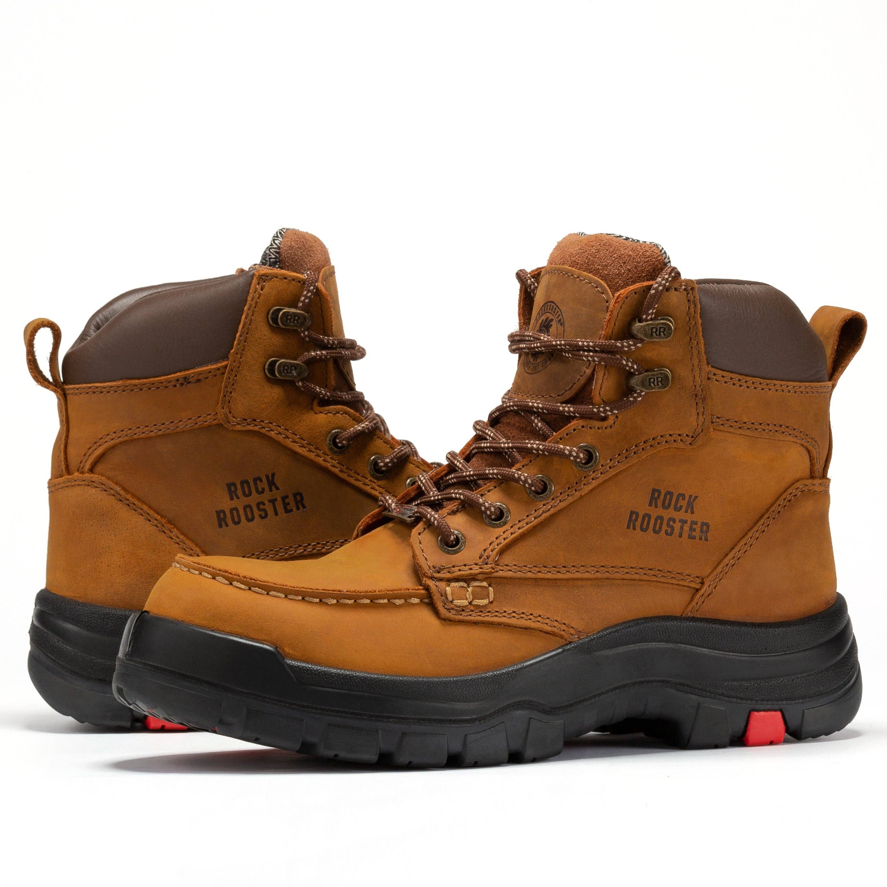 Rock Rooster Footwear - Vente Bottes – unisexe - Embout en acier ROCKROOSTER Zumbro de 6 pouces de large, semelle extérieure en caoutchouc, protection EH, ASTM 2413, bottes de travail AK3707