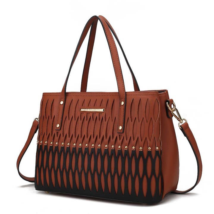 MKF Collection - Wholesale Tote Bag - Women's - Quinn Triple Compartment Color Block Tote Handbag by Mia K