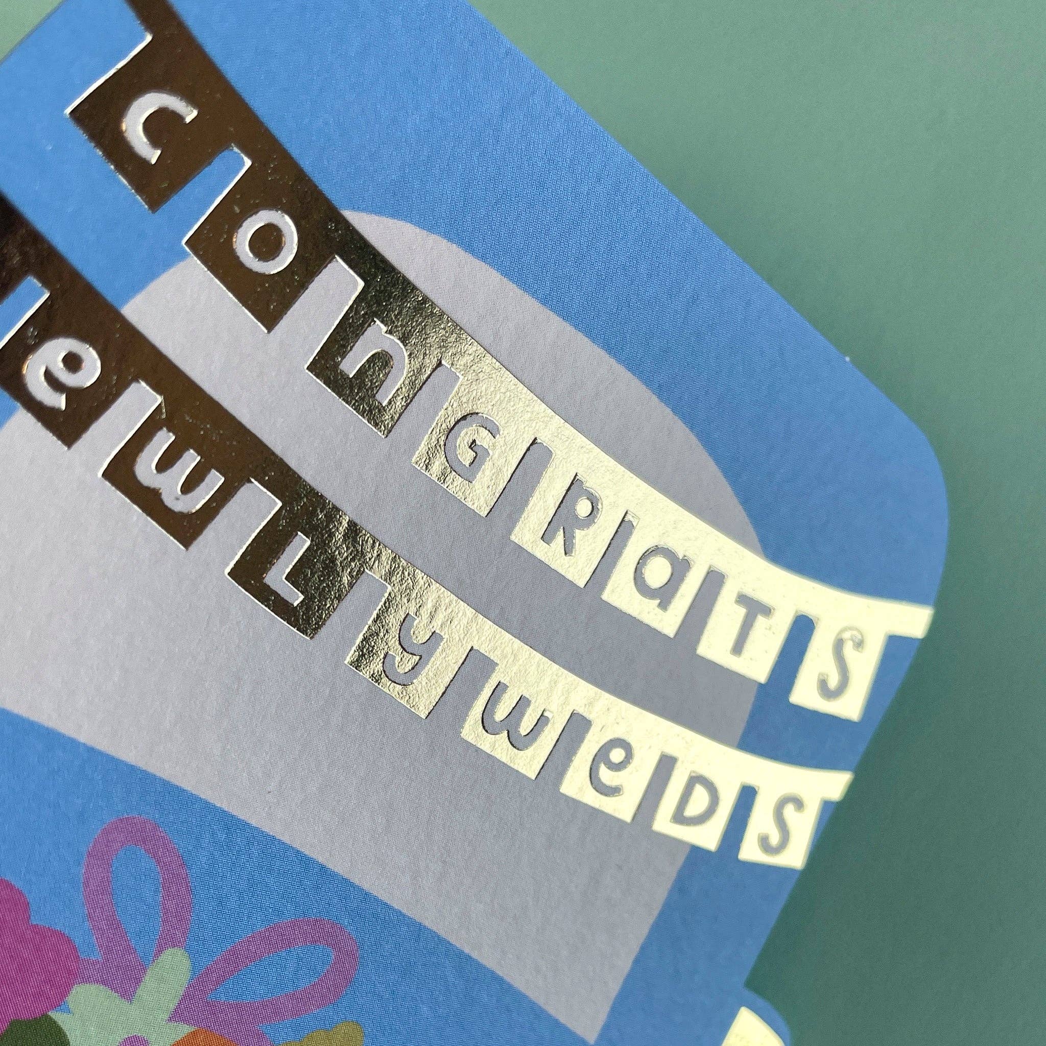 Raspberry Blossom – wholesale Wedding card – Congrats newlyweds. Just married (BRS10)1