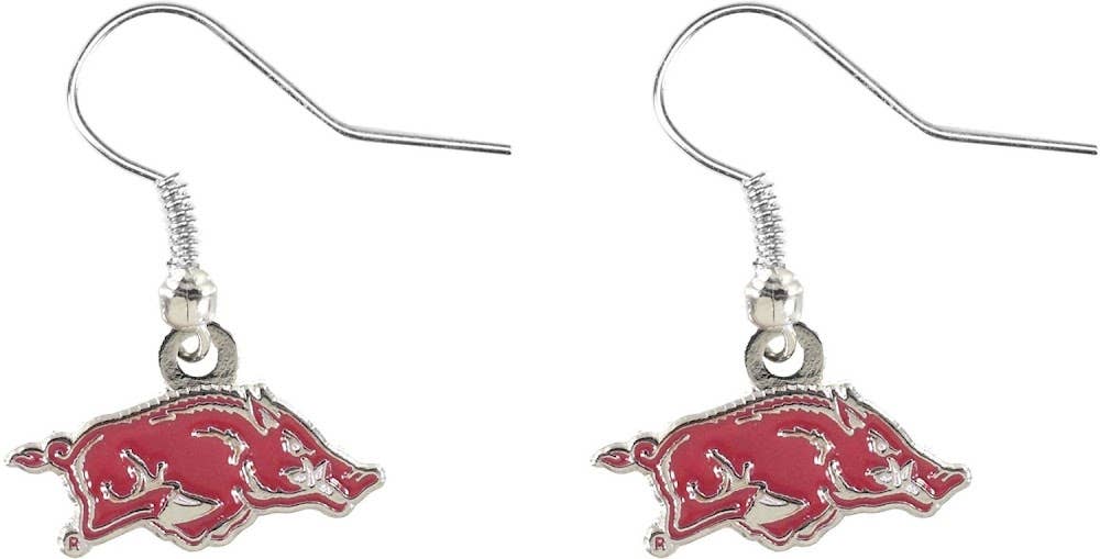 Aminco USA - Wholesale Dangle Earrings - NCAA Arkansas Razorbacks Logo Dangle Earrings0
