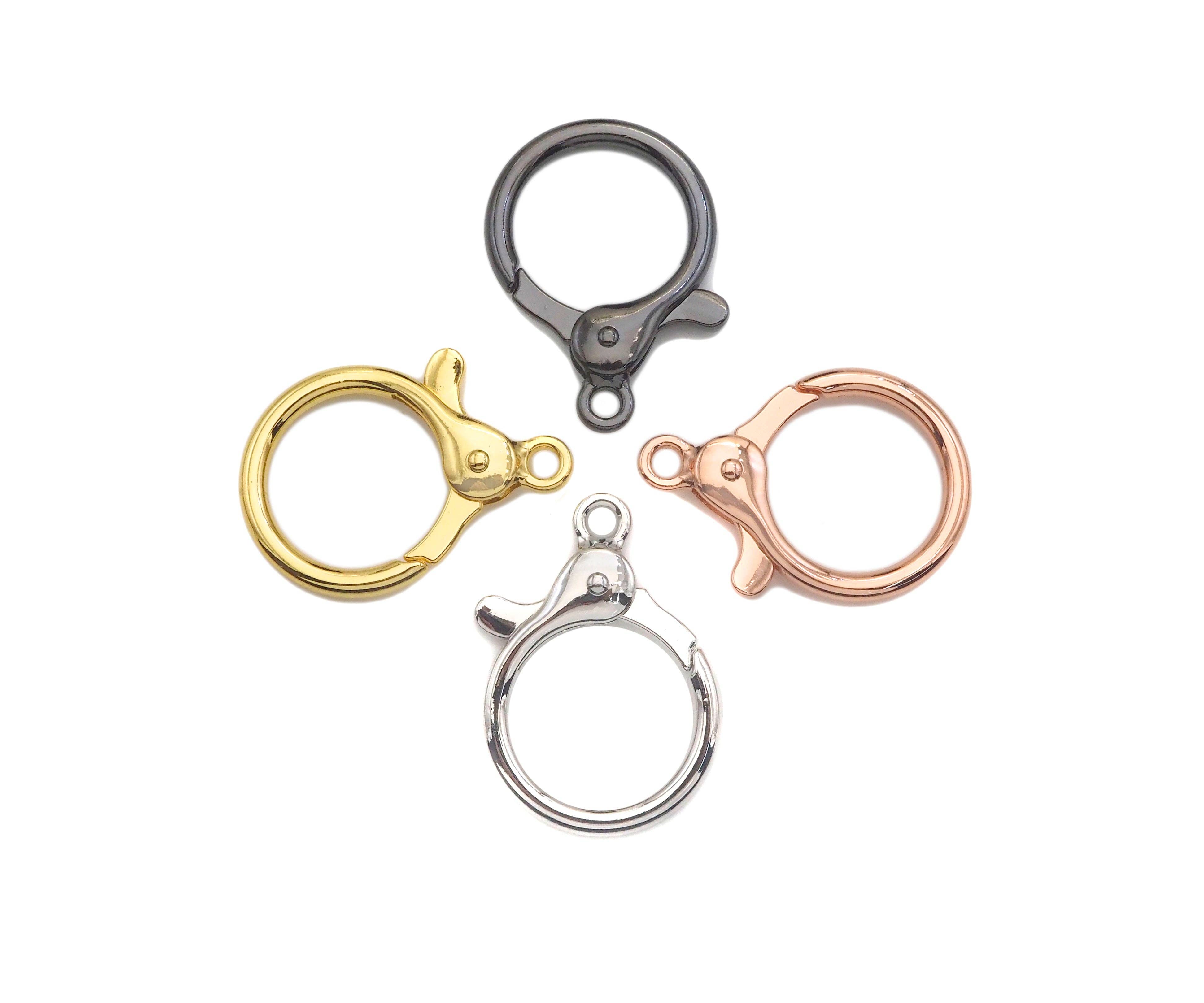 BestBeads&Beyond - Venta al por mayor Pinza - Gran mosquetón redondo, mosquetón para bolsa o llave, Sku#H311