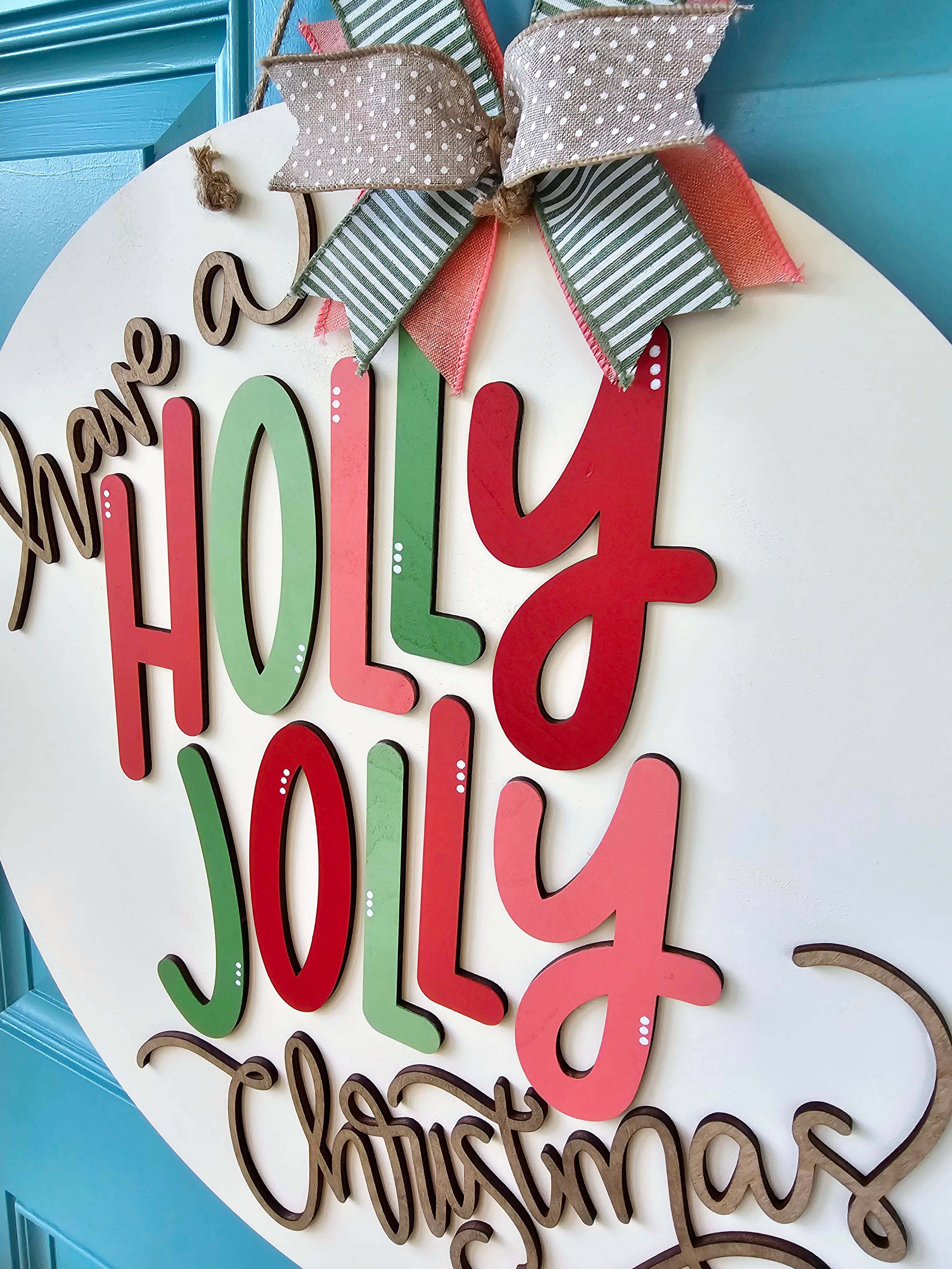 Teal Moon Creations - Vendita all'ingrosso Kit per lavoretti fai da te - Decorazione per Porta Fai-da-te Holly Jolly1