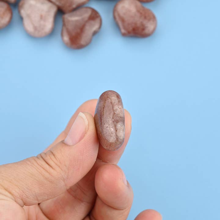 ilovebeadsusa - Vente Pierre et cristal de spiritualité - Pierre précieuse en forme de cœur gonflé sculptée en quartz fraise de 25 x 20 mm4