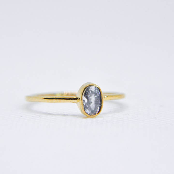 Zumki - Wholesale Single Stone/Solitaire Ring - Simple and Minimal Natural Gemstone Silver and Brass Ring20