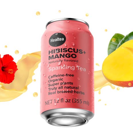 The Healtea – wholesale Kolsyrat vatten – Hibiskus och mango mousserande premium botanisk infusion