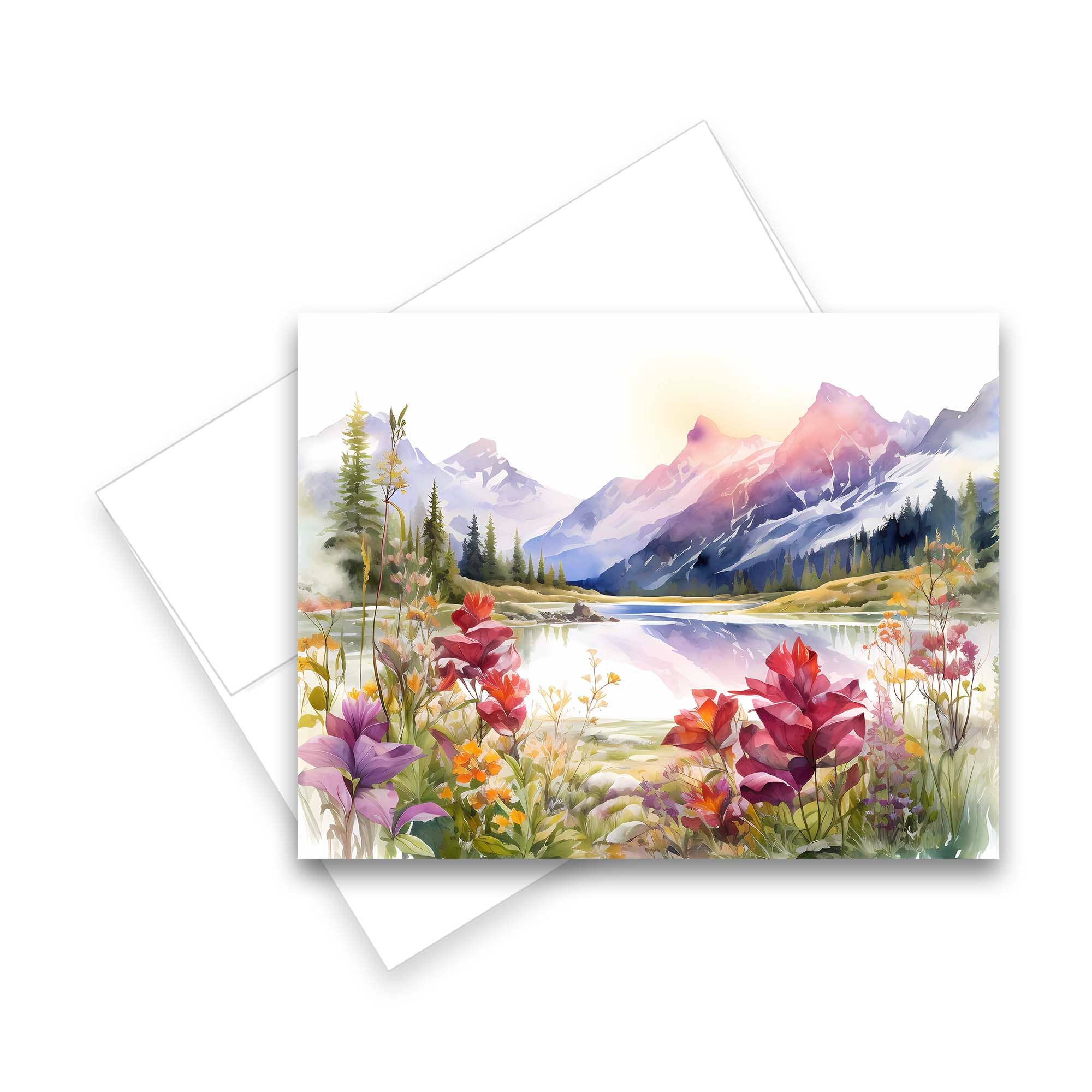 Aria Rae - Vente Carte de vœux classique - Cartes de vœux assorties de paysages de montagne, ensemble de 64