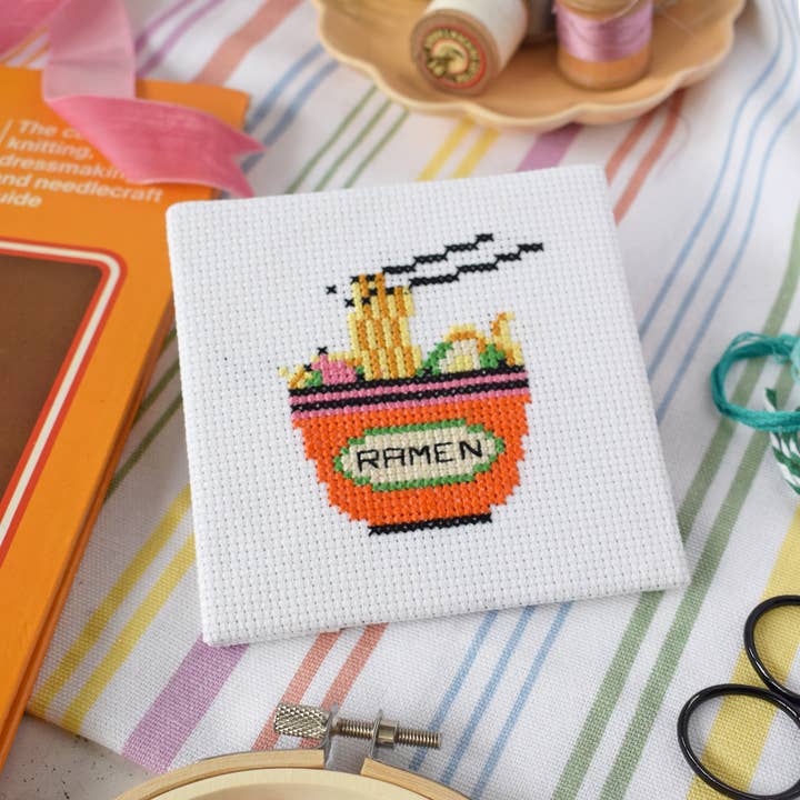 'Ramen' Mini Cross Stitch Kit for wholesale by The Make Arcade