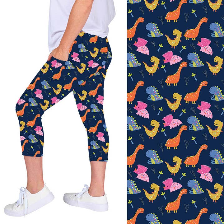 Jurassic Jamboree Deluxe Pocket Capri por atacado de Natopia