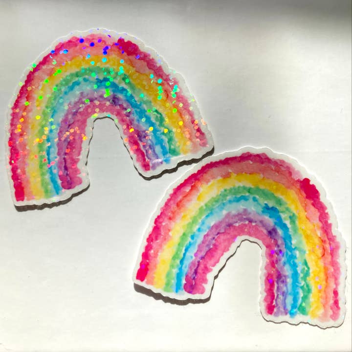 Akvarell regnbåge klistermärke 2,4 x 1,9 tum för wholesale av stickersbyjodi