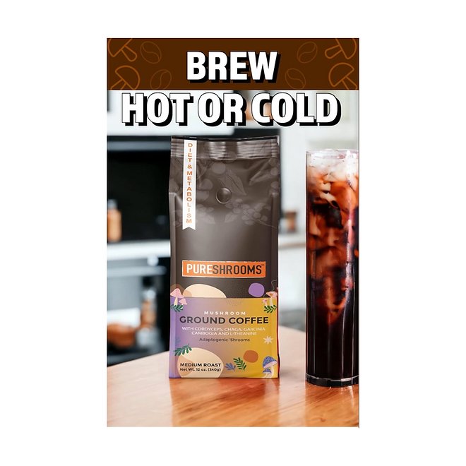 PureShrooms Inc. - Vente Café moulu - Café Moulu aux Champignons PureShrooms Energize 340g7