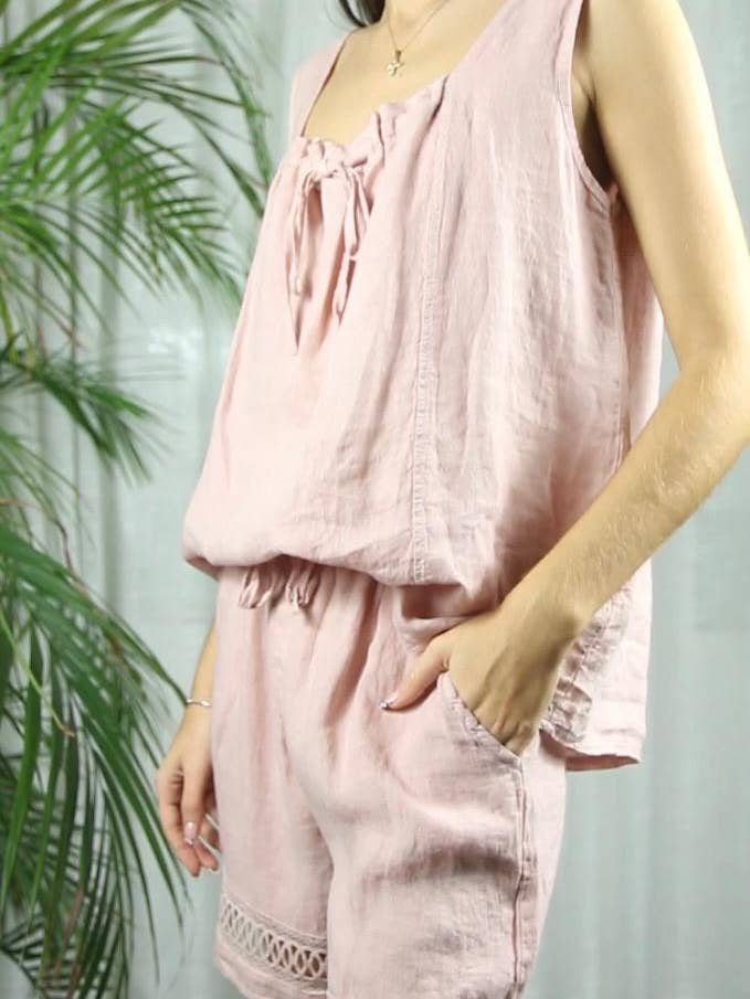 Linen & More - Wholesale Shorts - Women's - REF 17761 SHORTS LACE 100% LINEN