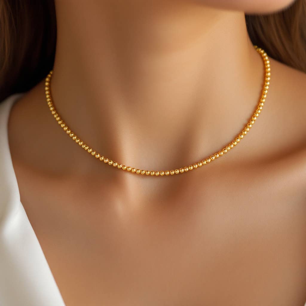 bara boheme – wholesale Choker/collar – Classic 2MM | Gold Filled Beaded Necklace3