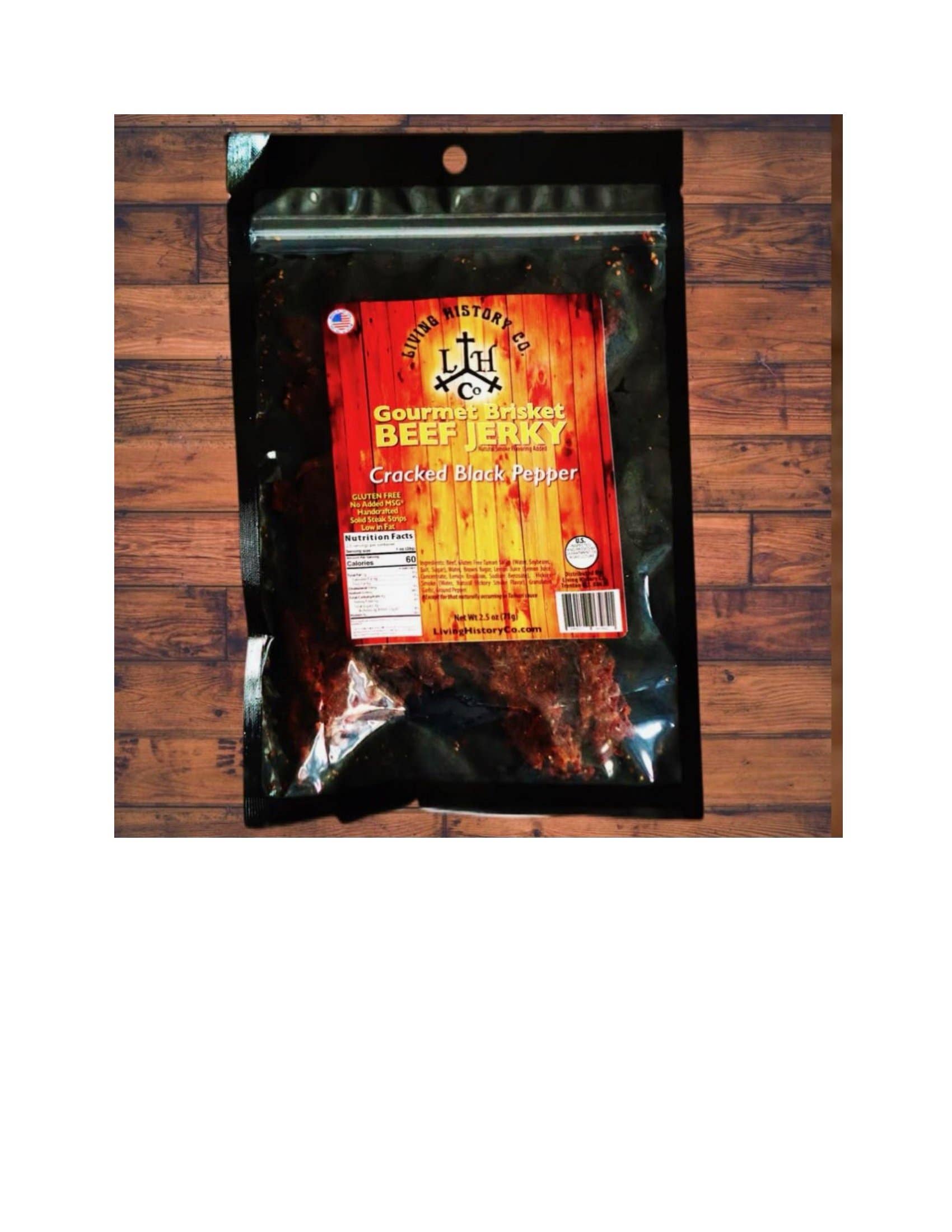Living History Co - Wholesale Jerky - Cracked Black Pepper Beef Jerky