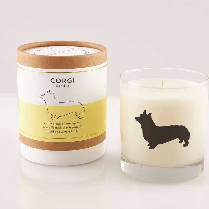 Corgi Dog Soy Candle in Drinking Glass Two-In-One Gift for wholesale by Scripted Fragrance