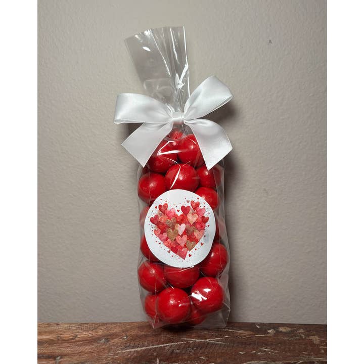Cherry Chocolate Malt Balls - 8 oz with Heart for wholesale by Oliver Pecan Co.