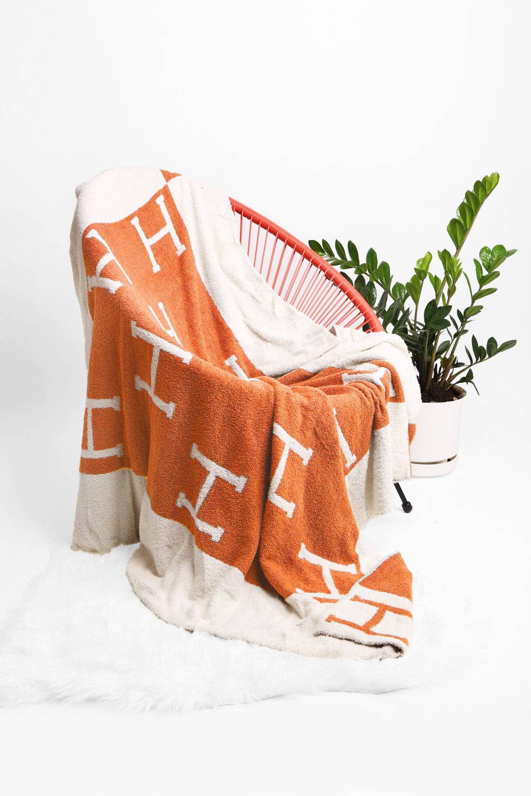 Orange Microfiber Cozy Blanket for wholesale on Faire2