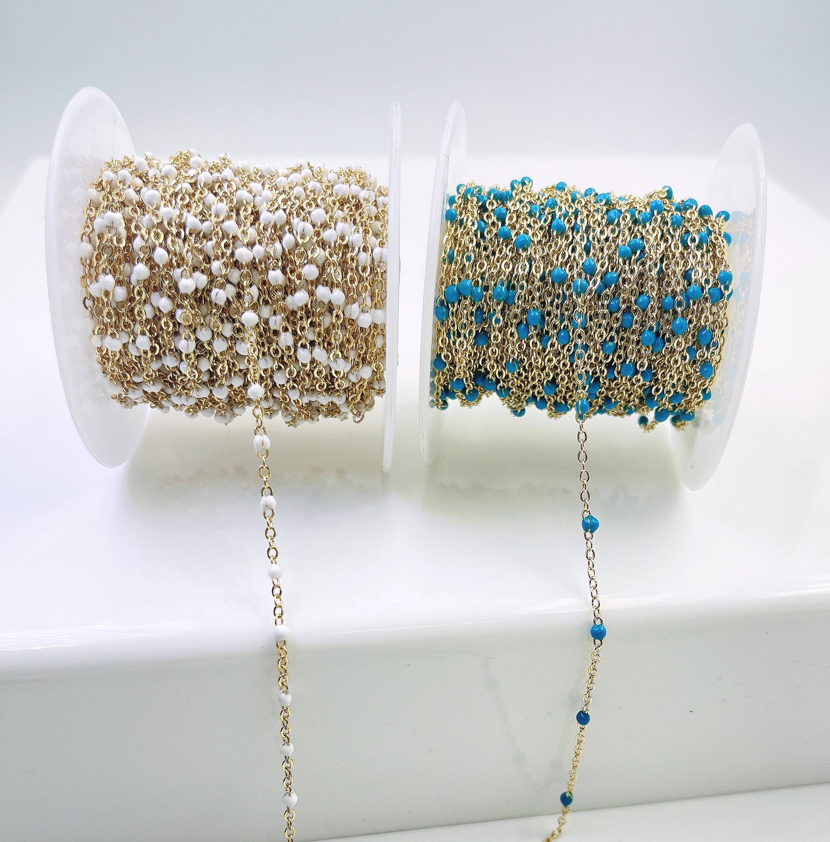 Beads Creation - Wholesale Craft Supplies - Multicolor Enamel Cable Paperclip Chain by Foot, CH30211