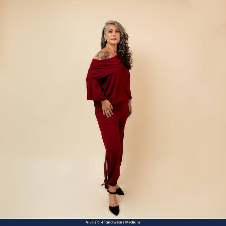 Ivory Alana - Blouse and Jogger Pants(Two-Piece Set) for wholesale on Faire