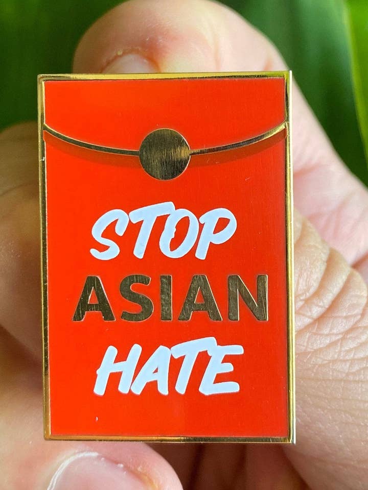 Pin esmalte duro Stop Asian Hate para venta al por mayor de Hype Pins