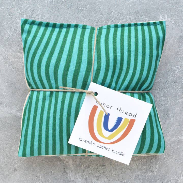 Blau & Grüne Wellenstreifen Lavendelsäckchen-Bündel für den Großhandel von Minor Thread