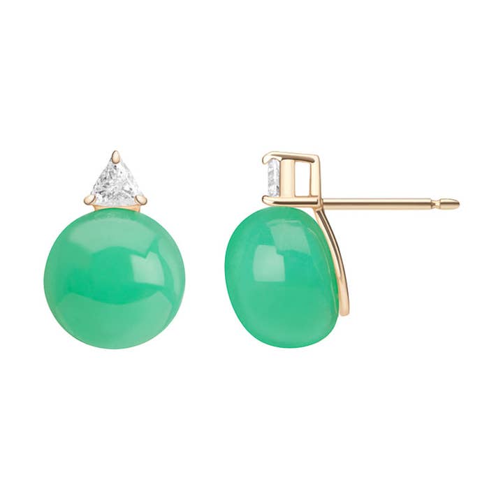 Ada Earrings | Chrysoprase for wholesale by Selin Kent