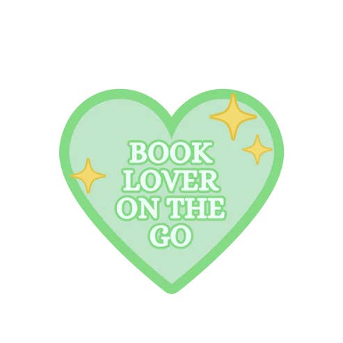 Book Lover On The Go Die Cut Large Sticker for wholesale by TitlePieces