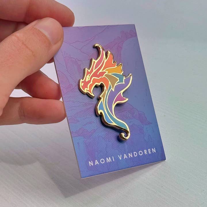 Dragon Arc-en-ciel - Épingle en Émail Dur pour la vente par Naomi VanDoren Studio