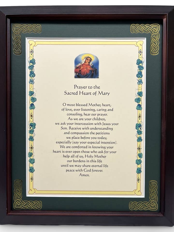 Bön till Marias Obefläckade Hjärta - Katolska Gåvor för wholesale av Irish Collection