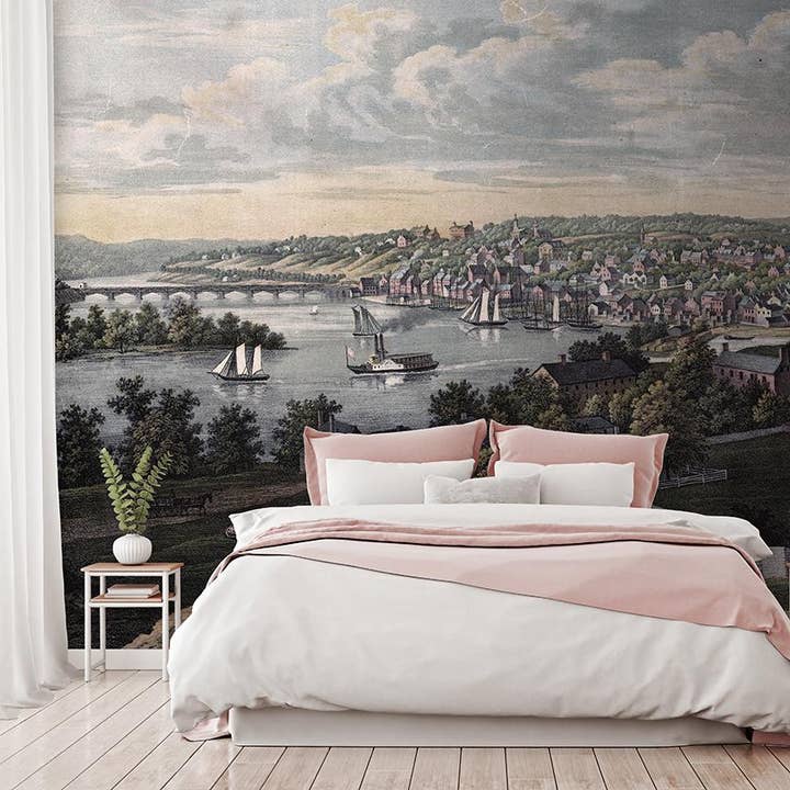 Georgetown Mural Wallpaper Mural for wholesale by Detroit Wallpaper Co.