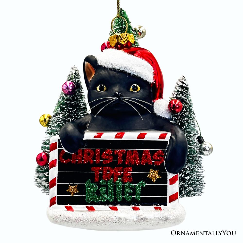 OrnamentallyYou – wholesale Prydnad – Rolig glasprydnad med svart katt och texten Christmas Tree Killer4