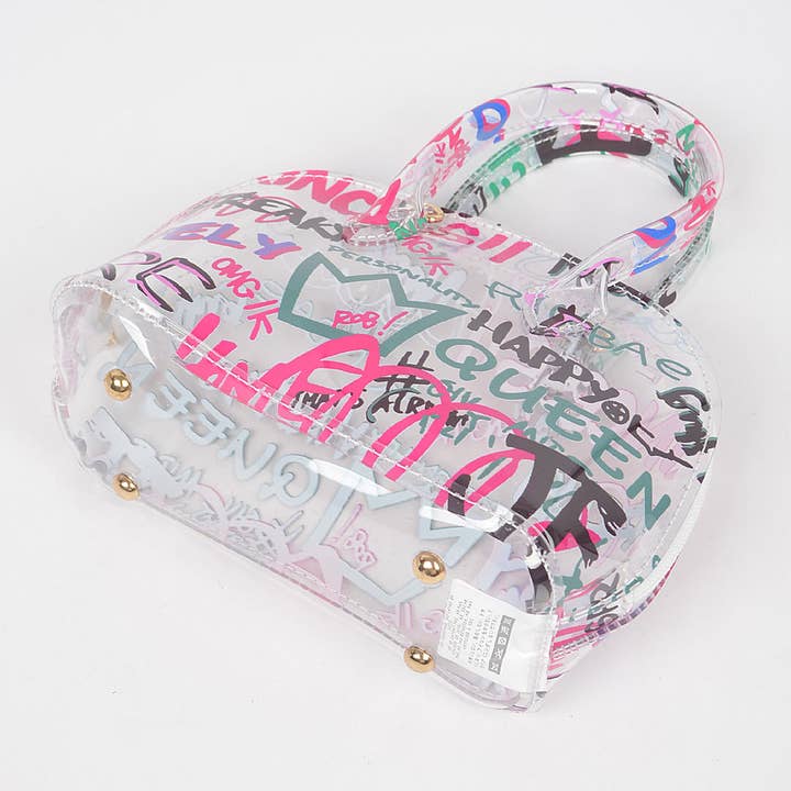 3AM BY H&D ACCESSORIES - Wholesale Top Handle Bag - Women's - Graffiti Pvc Top Handle Bag3