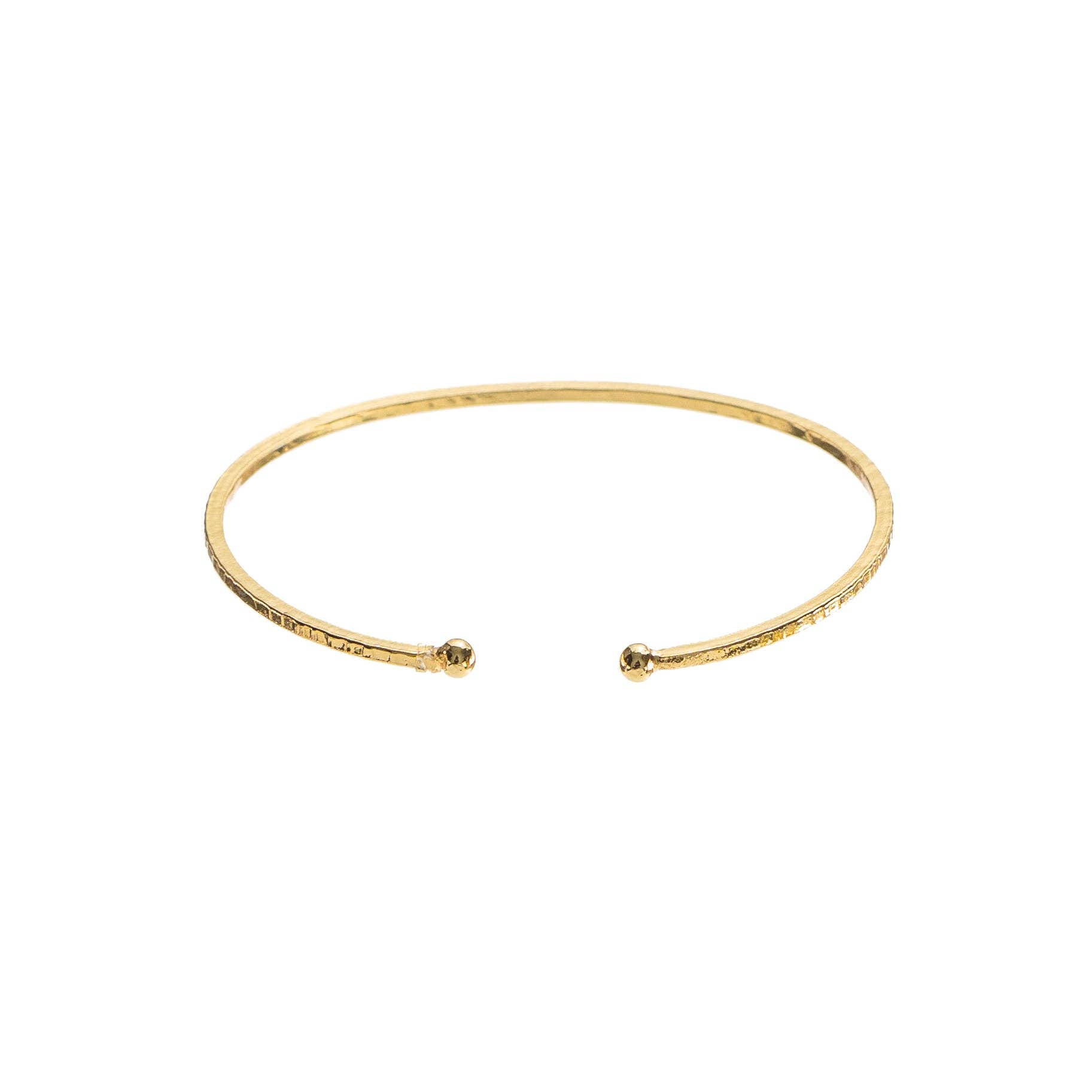Brenda Grands Jewelry - Wholesale Bangle Bracelet - 24K Gold Adjustable Thin Hammered Bangle2