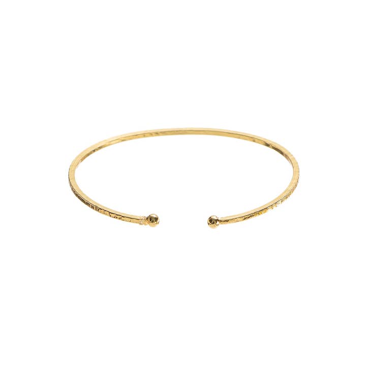 Brenda Grands Jewelry - Wholesale Bangle Bracelet - 24K Gold Adjustable Thin Hammered Bangle2