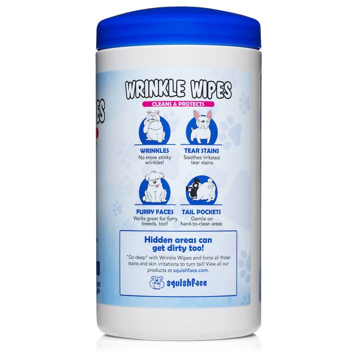 Squishface - Wholesale Pet Grooming Aid - Dog - Squishface Wrinkle Wipes 5”x7” Dog Wipes with Chlorhexidine2