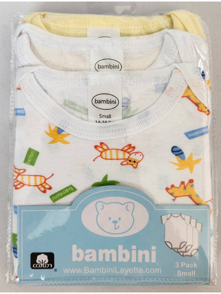 Bambini Infant Wear inc. - Wholesale Bodysuit (non-footed) – Baby - Printed Short Sleeve Onezies Variety Pack2